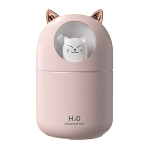 어데리스 귀여운 냥냥이 미니 USB 가습기 필터5개 포함 1인용가습기 사무실용 청소하기쉬운 무드등 여자들이좋아하는, 핑크