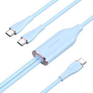 벤션 100W PD 2in1 C타입 to C타입 고속 충전 케이블 CTM