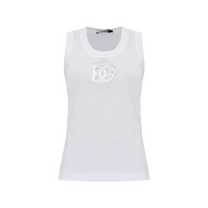 돌체앤가바나 로고 디테일 탱크 탑, 화이트계열, Italy 42(KR 55)