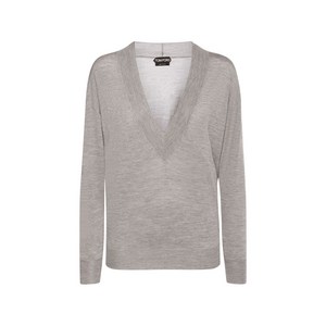 톰포드 V넥 긴소매 스웨터, 그레이계열, Standard XXS