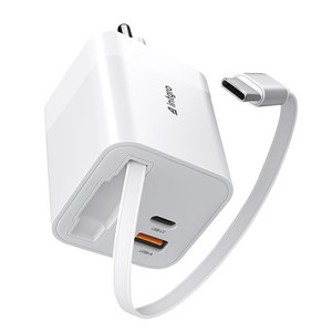 인트그로 GaN 65W C타입 케이블 일체형 초고속 3포트 멀티충전기