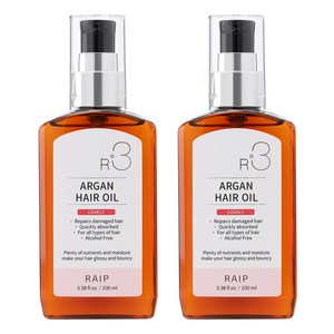 라입 R3 아르간 헤어 오일 러블리, 100ml, 2개