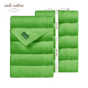캘리코튼 먼지없는 호텔 수건 40수 수피마 타올 세트 - 그래스 그린, 10개