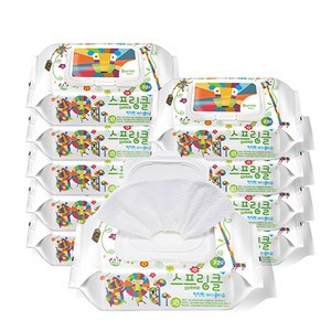 스프링클 프리미엄 아기 물티슈 캡형 70평량, 70g, 72매, 10개