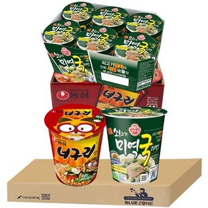 블루존 너구리 소컵라면 62g (6입) + 쇠고기미역국 소컵라면 60g (6입)