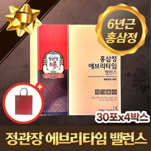 정관장 홍삼정 에브리타임 프리미엄 국내산 6년근 홍삼 농축액 친정 시댁 장인어른 장모님 시아버지 시어머님 생신 남자 여자 친구 부모님 첫인사 설 추석 명절 선물 세트, 4개, 30스틱 EA