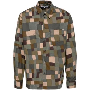 메종키츠네 기하학 프린트 셔츠, 브라운계열+그린계열, Standard L(KR 105)
