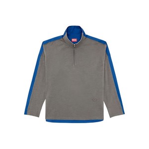 디젤 하프 지퍼 긴소매 스웨터, 그레이계열+블루계열, Italy 50(KR 105)