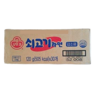 오뚜기 쇠고기라면 업소용 120g, 30개