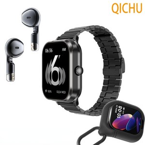 QICHU 업그레이드 버전 한국어 지원 스마트워치 +블루투스 이어폰 내장 풀터치스크린/블루투스통화/자기흡인충전D8Pro
