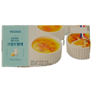 PEACOCK 피코크 크림브륄레 400g (100g X 4컵) (원산지 : 프랑스 OEM) / 프랑스 디저트, 1개