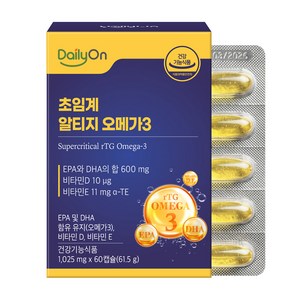 [데일리온] 초임계 알티지 프리미엄 오메가3 식물성 캡슐, 60회분, 1개