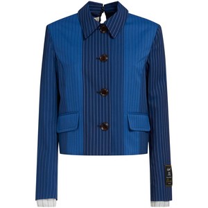 마르니 핀스트라이프 패턴 버진 울 재킷