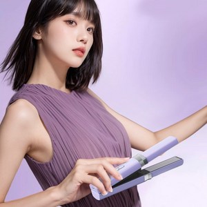 Darlisex 무선고데기 휴대용 볼륨 고데기 판고데기, 자주색