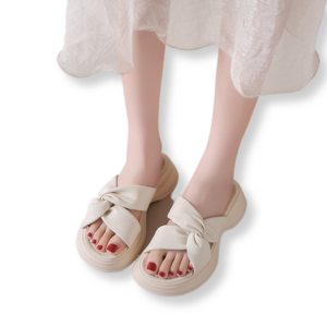 여성 키높이슬리퍼 여름 통굽 4.5cm 크로스 스트랩 모던 슬리퍼 Women's slippers