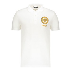 베르사체 로고 자수 폴로 셔츠, 화이트계열, Standard XXXL(KR 120)