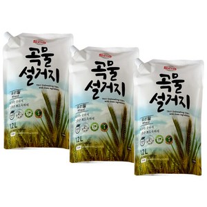 트리오 곡물설거지 우리밀 주방세제 리필, 1.2L, 3개