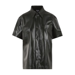 보테가 베네타 반소매 가죽 셔츠