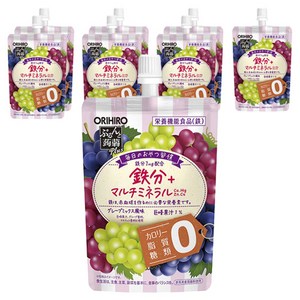 오리히로 탱글 곤약 플러스 철분 + 멀티 미네랄 그레이프 믹스 풍미 젤리, 130g, 8개
