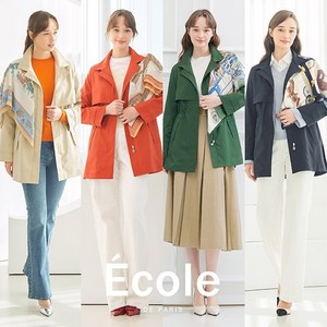 [쇼핑엔티] 25SS 에꼴드파리 트렌치코트+스카프, 오렌지레드/88, 1개, 오렌지레드