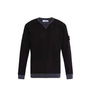 스톤 아일랜드 로고 패치 크루넥 스웨터, 블랙계열, Standard L(KR 100)