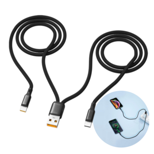1.2m 여유 길이 6A 67W 초고속 2in1 USB to C타입 충전 케이블