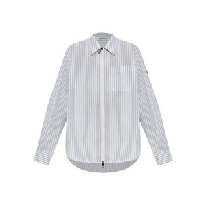 몽클레르 스트라이프 집업 셔츠, 화이트계열+블루계열, Standard S(KR 55)