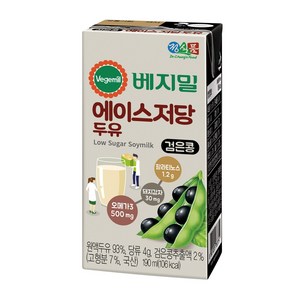 베지밀 에이스 저당두유, 190ml, 16개