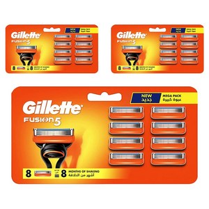 질레트 퓨전 5 면도날, 8개입, 3개