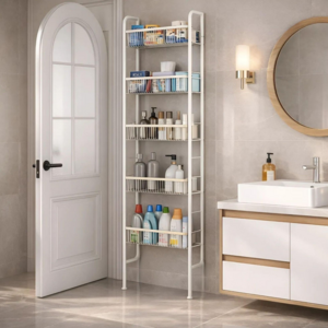 GOOD HOME 철제 주방 선반 다용도 수납 정리랙 다층 조미료 선반 거실 욕실 다용도 틈새 선반 문뒤 책장 수납장