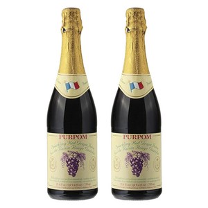 쁘아뽐 스파클링 레드 그레이프 주스, 750ml, 2개