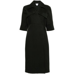 보테가 베네타 코튼 랩 스타일 드레스, 그린계열, Italy 42