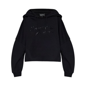 엠포리오아르마니 로고 프린트 코튼 후디, 블랙계열, Standard XS(KR 44)
