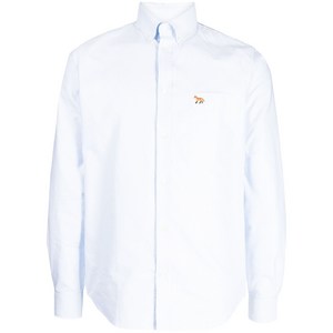 메종키츠네 폭스 자수 셔츠, 블루계열, Collar (cm) 40