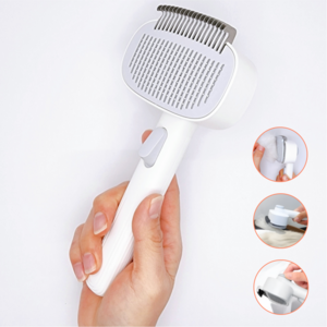 오누리 고양이 반려동물 원터치 브러쉬 엉킨털 제거 2in1, 1개, 화이트