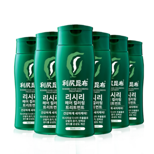 [공식정품] 리시리 헤어 컬러링 트리트먼트 200g 6개, 흑갈색 (Dark Brown)