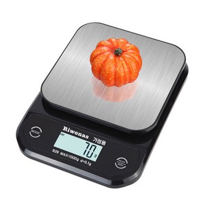 Riwonas 주방전자저울 정밀저울 계량전자저울 1KG/0.1G, 블랙, 1개