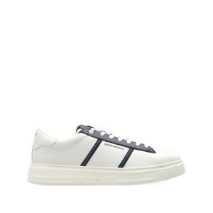 엠포리오아르마니 레더 패널 스니커즈, UK 6(KR 250), 화이트계열+블루계열