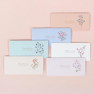 톡톡팬시 플라워 프리미엄 감사봉투 6종 세트, 혼합색상, 1개