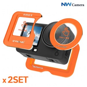 DJI 오즈모 액션6 액정 보호필름 강화유리 2SET 1초 원터치 가이드 툴 HD 올레 포빅