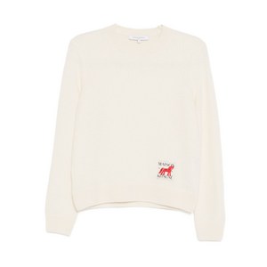 메종키츠네 로고 패치 라운드 넥 스웨터, 베이지계열, L(KR 77)