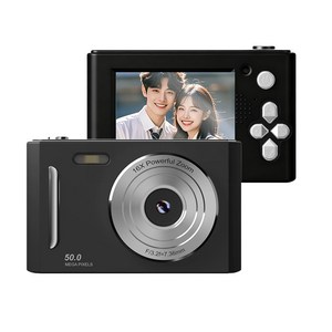 톡임매 미니 빈티지 디지털 카메라 5000W픽셀 고화질 셀카 브이로그카메라 64G메모리카드