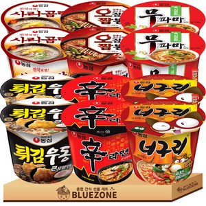 농심 큰컵 용기라면 세트 신라면2 너구리2 오징어짬뽕2 튀김우동2 무파마2 사리곰탕2 라면스틱2