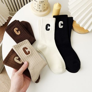 아옴 여성용 모던 데일리 코튼 중목 양말 5컬레
