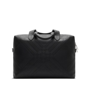 버버리 체크 엠보스드 브리프 케이스