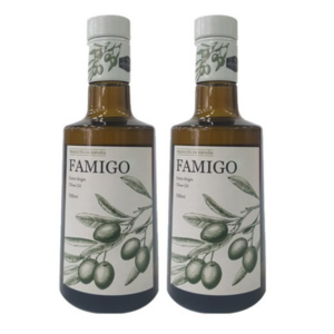 파미고 엑스트라 버진 올리브 오일, 500ml, 2개