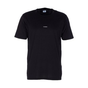 C.P.컴퍼니 로고 디테일 크루 넥 티셔츠, 블랙계열, Standard XXL