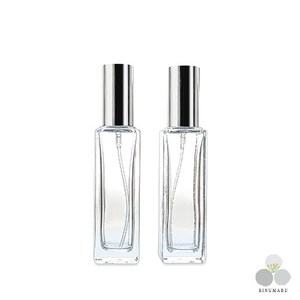 롱사각 향수용기 투명유리 은색캡 20ml 향수공병, 1개