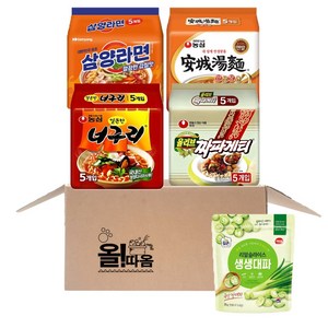 삼양 농심 사조 멀티 대파라면 2호 삼안너짜 (삼양라면 안성탕면 너구리 짜파게티) + 생생대파, 1세트