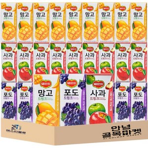 [안녕골목마켓] 델몬트 드링크 망고 10개 포도 10개 사과 10개 총 30개 *안전포장*, 델몬트3종10개씩